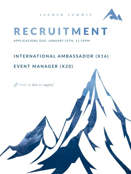 Возможность стать частью Sauder Summit в качестве ивент-менеджера или международного посла | IA/EM Sauder Summit 2026