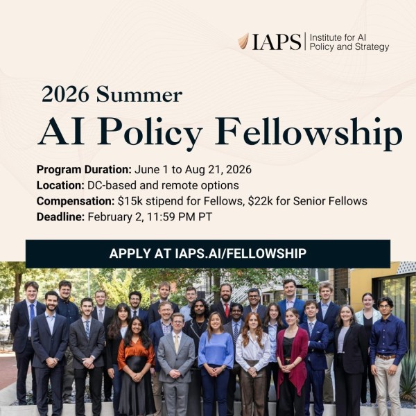  Стипендия в области политики ИИ 2026 (полностью профинансирована) | AI Policy Fellowship 2026 (Fully Funded)