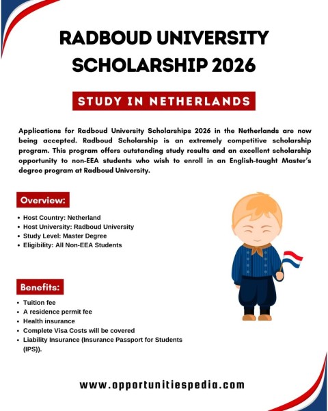 Стипендия Университета Радбуда 2026 | Учеба в Нидерландах | Radboud University Scholarship 2026 | Study in the Netherlands