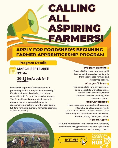 Программа обучения начинающих фермеров в Сан-Диего, Калифорния | Farmer Apprenticeship Program in San Diego, California!