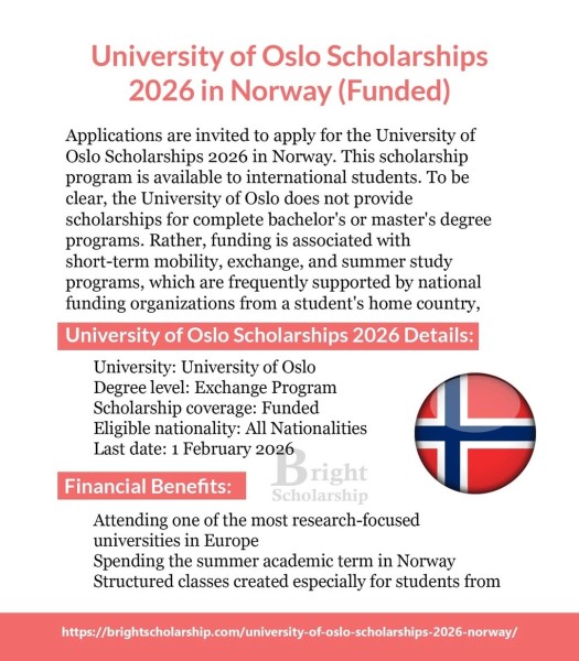 Программа стипендии Университета Осло 2026 в Норвегии