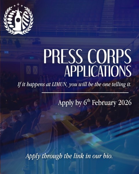 Пресс-конференция LIMUN Press Corps 2026 в Лондоне для обсуждения глобальных проблем