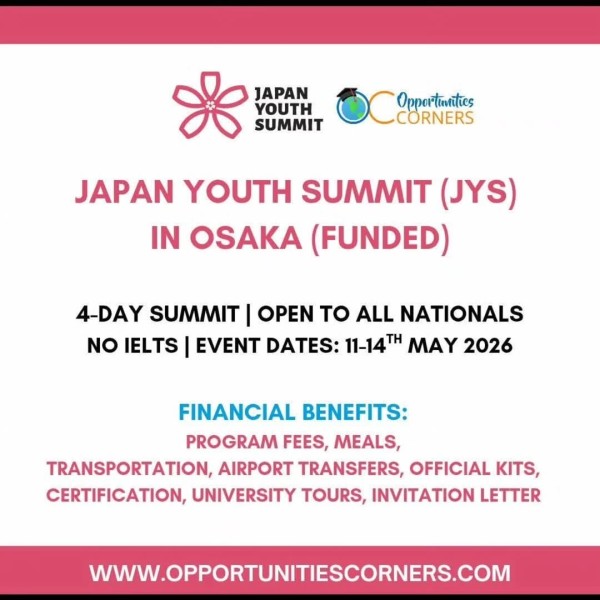 Japan Youth Summit 2026 — международный молодёжный саммит в Осаке (с финансированием)