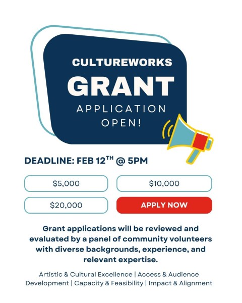 Грант на влияние сообщества от CultureWorks в области искусства и культуры 2026 | CultureWorks Arts and Culture Community Impact Grant