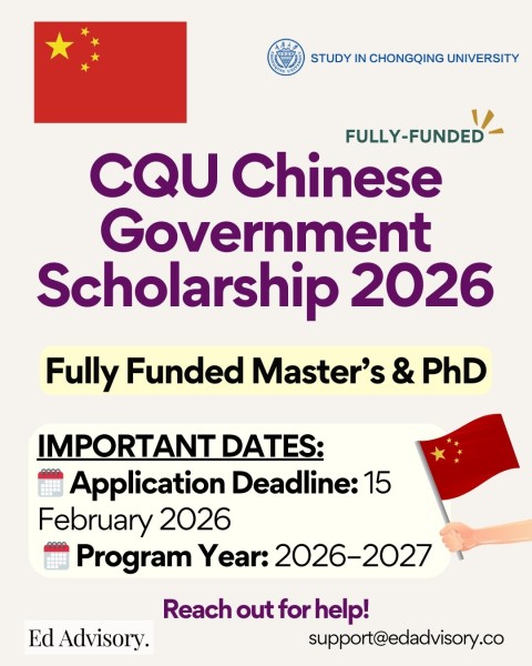 CQU Chinese Government Scholarship 2026 — полностью финансируемая магистратура и PhD в Китае