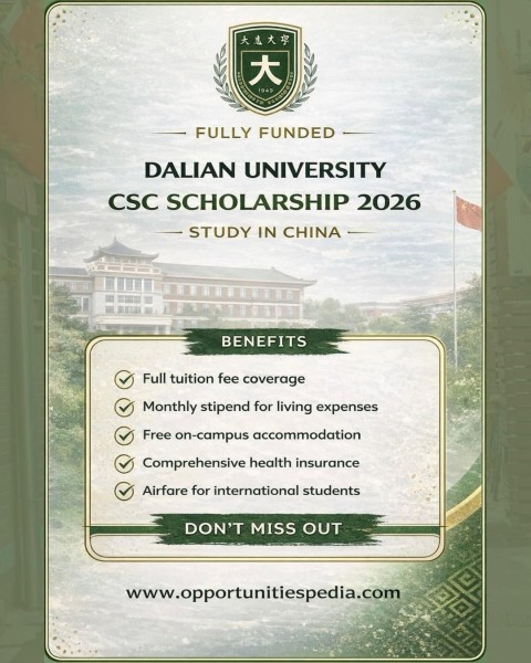 Стипендия CSC Университета Далянь 2026! Полностью финансируемая учеба в Китае | Dalian University CSC Scholarship 2026
