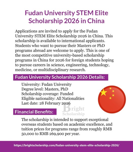 Элитная STEM-стипендия Университета Фудань 2026 — магистратура и PhD в Китае