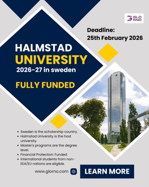 Полностью финансируемые стипендии Университета Хальмстада 2026–2027 — магистратура в Швеции