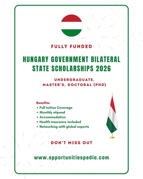 Двусторонние государственные стипендии правительства Венгрии 2026 | Hungary Government Bilateral State Scholarships 2026