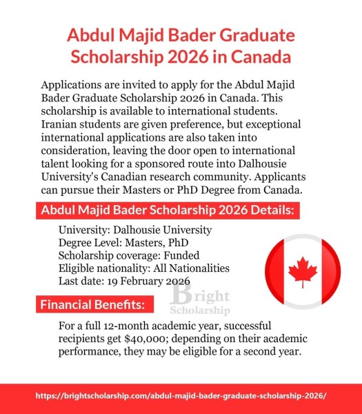 Программа стипендий Abdul Majid Bader Graduate Scholarship 2026 в Канаде