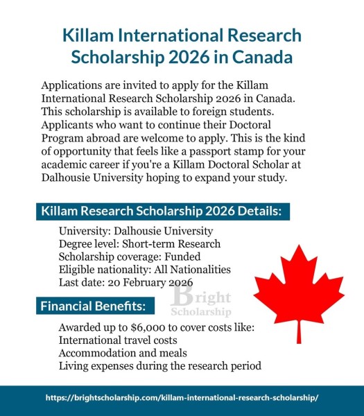 Программа стипендий Killam International Research Scholarship 2026 в Канаде