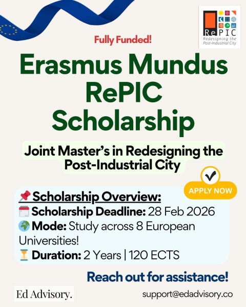 Erasmus Mundus RePIC 2026–2028 — Reimagining Post-Industrial Cities | Переосмысление постиндустриальных городов