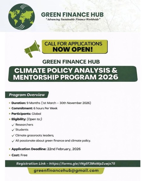 От климата к решениям: Climate Policy & Green Finance Fellowship | From Climate to Impact Fellowship
