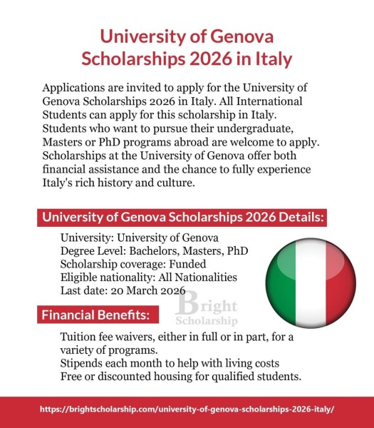 Программа стипендий от Генуэзского университета 2026 года в Италии