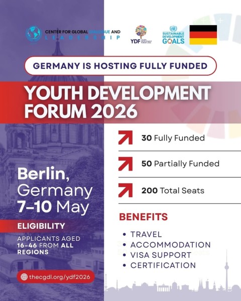 Youth Development Forum 2026 в Берлине — полностью финансируемая поездка в Германию для молодых лидеров со всего мира
