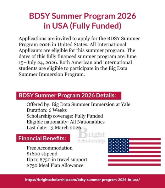 BDSY Summer Program 2026 в США — полностью финансируемая 6-недельная программа по Big Data от Yale