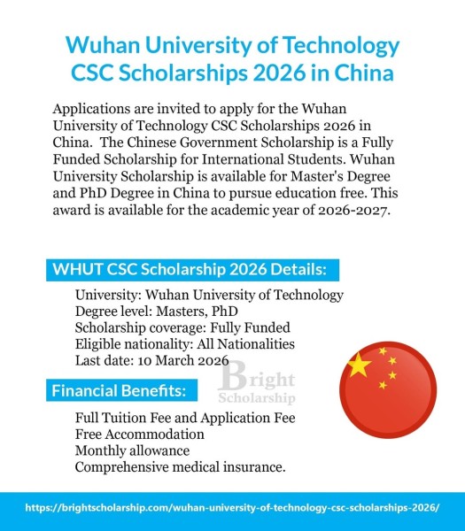 CSC 2026 в Уханьском технологическом университете — полностью финансируемая магистратура и PhD в Китае