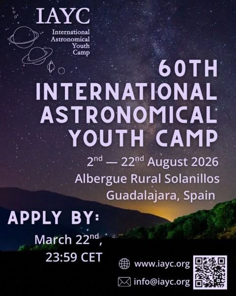 60-й Международный астрономический молодежный лагерь (IAYC 2026) в Испании — глобальная научная площадка для юных исследователей космоса
