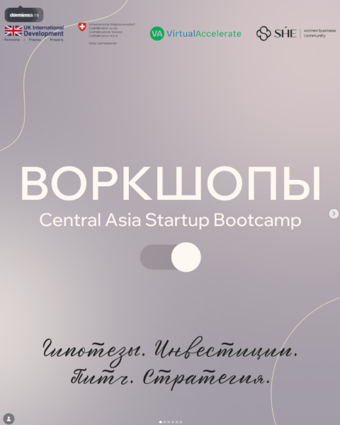 Серия прикладных воркшопов, посвящённых ключевым этапам развития стартапа на ранних стадиях в рамках Central Asia Startup Bootcamp