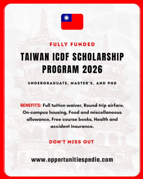 Программа стипендий Taiwan ICDF Scholarship Program 2026 в Тайване