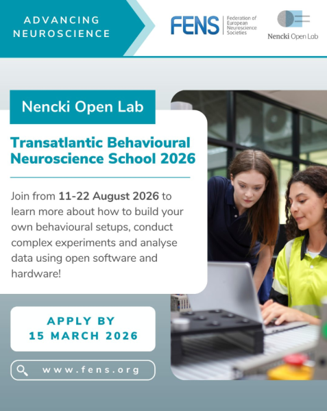 Прием заявок на участие в «Трансатлантической школе поведенческой нейронауки 2026», организованной Nencki Open Lab