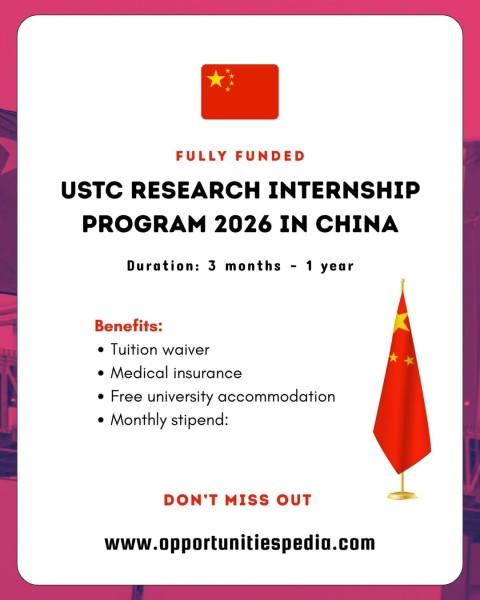 🇨🇳🔬 «USTC Global Research Internship 2026» — Fully Funded стажировка в Китае