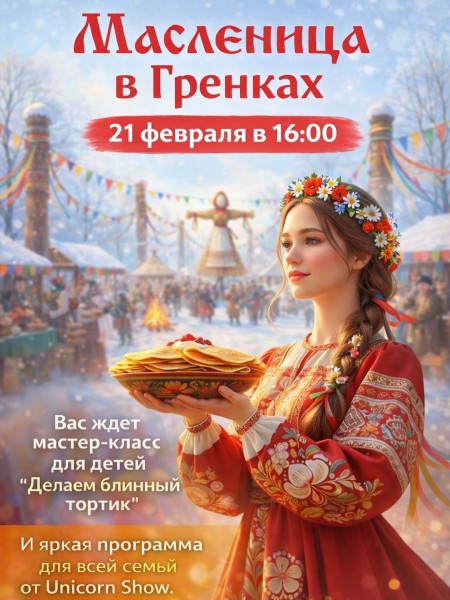 Масленица в «Гренках»  | Мастер-класс для детей "Блинный тортик" | 21.02.2026
