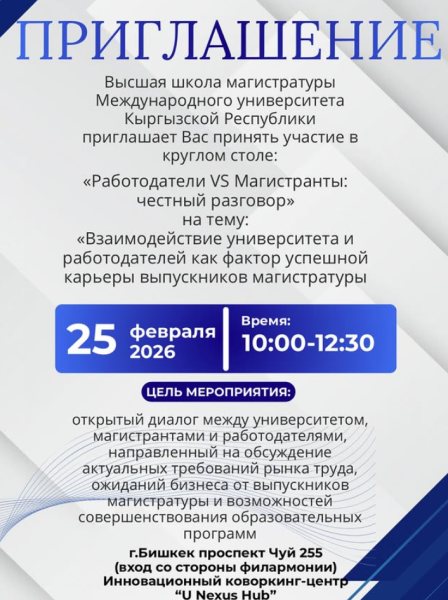 Круглый стол: «Взаимодействие университета и работодателей как фактор успешной карьеры выпускников магистратуры» в МУКР