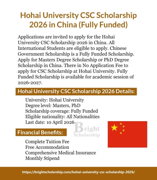 Hohai University CSC Scholarship 2026: магистратура и PhD в Китае с полным финансированием