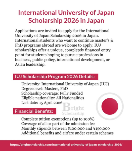 Программа стипендий International University of Japan Scholarship 2026 в Японии