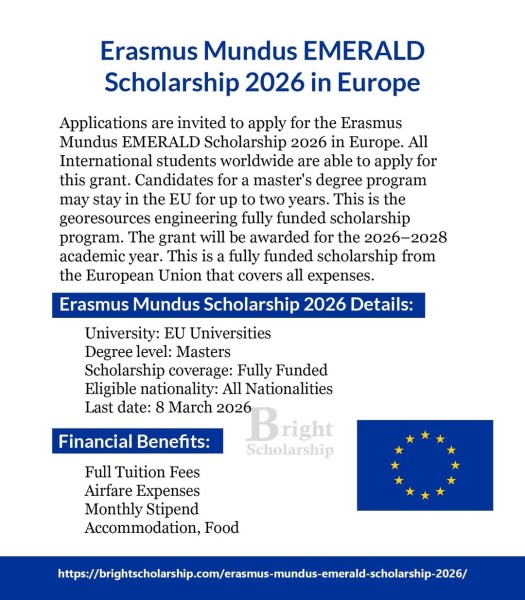 Программа стипендий Erasmus Mundus EMERALD Scholarship 2026 в Европе