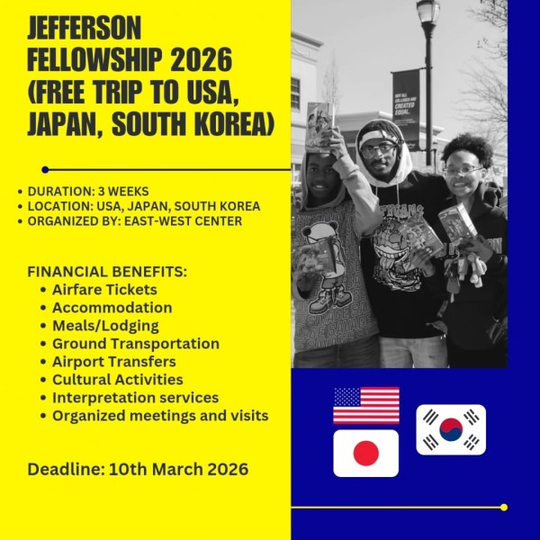 Jefferson Fellowship 2026: полностью финансируемая международная программа в США, Японии и Южной Корее