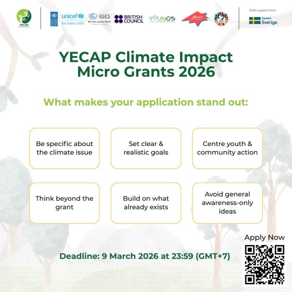 YECAP Climate Microgrant: подай заявку на грант для молодежных климатических проектов