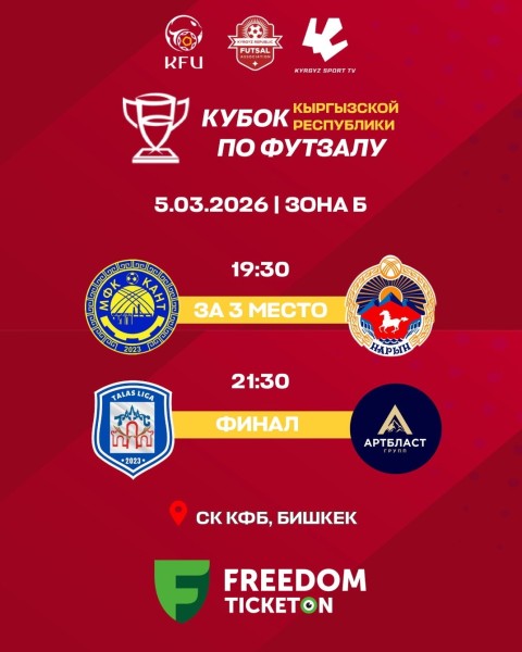 Кубок КР по футзалу: решающие матчи за выход в «финал четырёх»