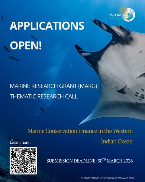 Гранты для исследования и сохранения морской среды – WIOMSA MARG 2026 | Marine Conservation Finance Research Call – WIOMSA MARG 2026
