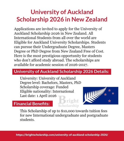 Стипендия Университета Окленда 2026 года в Новой Зеландии (финансируется) | University of Auckland Scholarship 2026 in New Zealand (Funded)