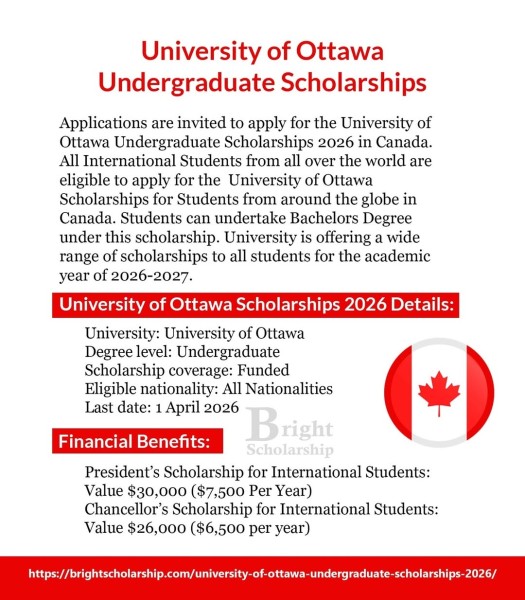 Программа стипендий University of Ottawa Undergraduate Scholarships 2026 в Канаде