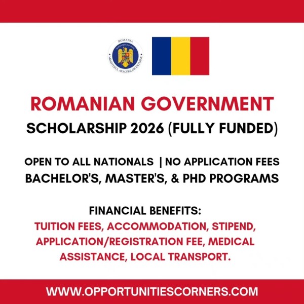 Программа стипендий ROMANIA Government Scholarship 2026 в Румынии