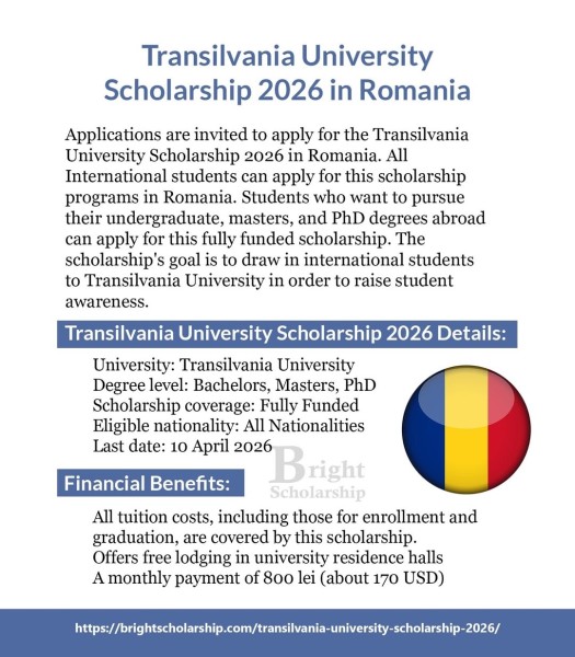 🇷🇴 Полностью финансируемая стипендия в Румынии — Transilvania University 2026