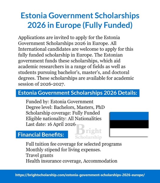 Программа стипендий Estonia Government Scholarships 2026