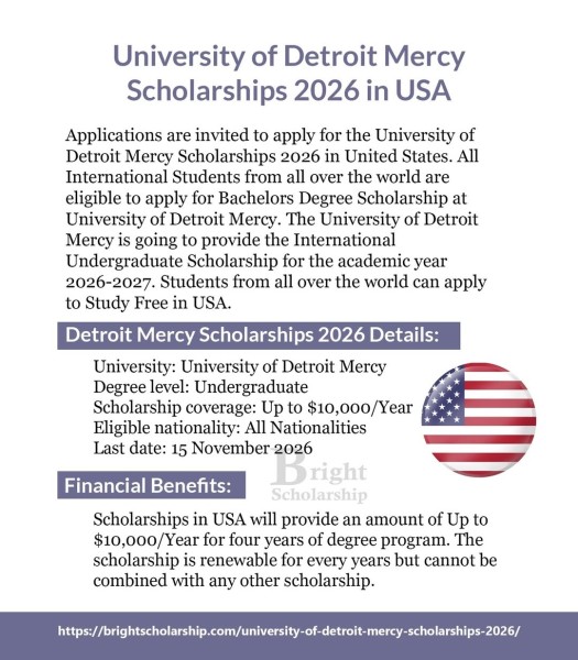 University of Detroit Mercy Scholarships 2026 🇺🇸 | Стипендии для бакалавриата в США