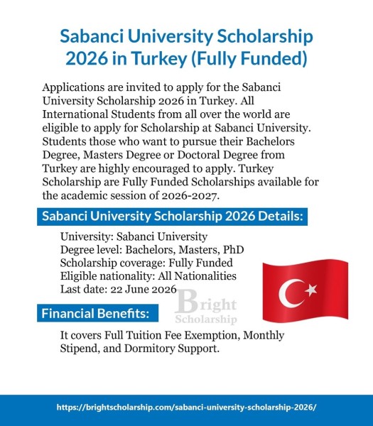 Стипендия Sabanci University 2026: обучение в Турции с полным финансированием
