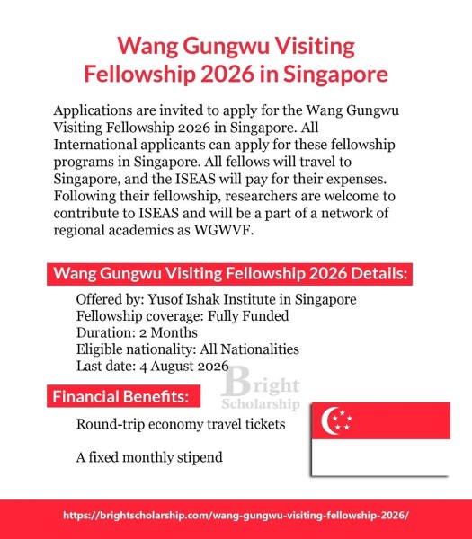 Программа Wang Gungwu Visiting Fellowship 2026 в Сингапуре
