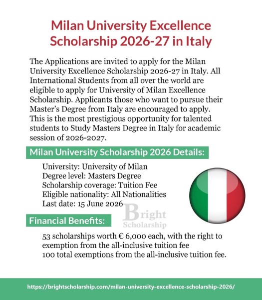Программа стипендий Milan University Excellence Scholarship 2026-27 в Италии