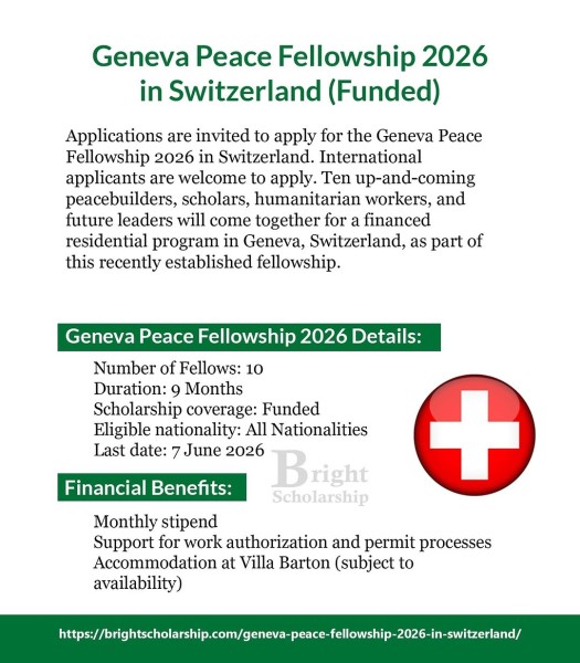 Программа Geneva Peace Fellowship 2026 в Швейцарии