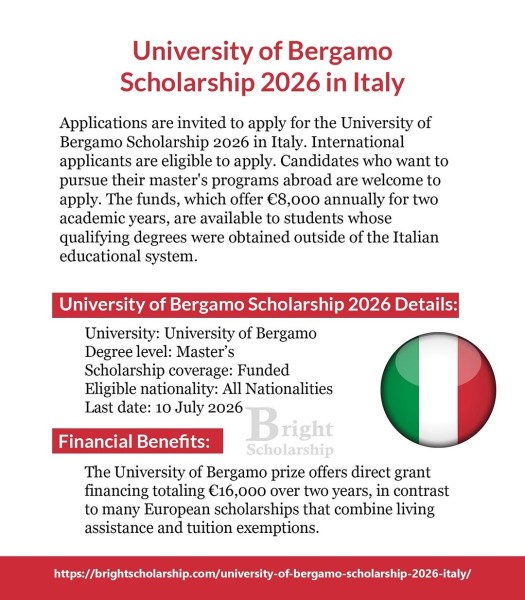 Конкурс University of Bergamo Scholarship 2026 в Италии