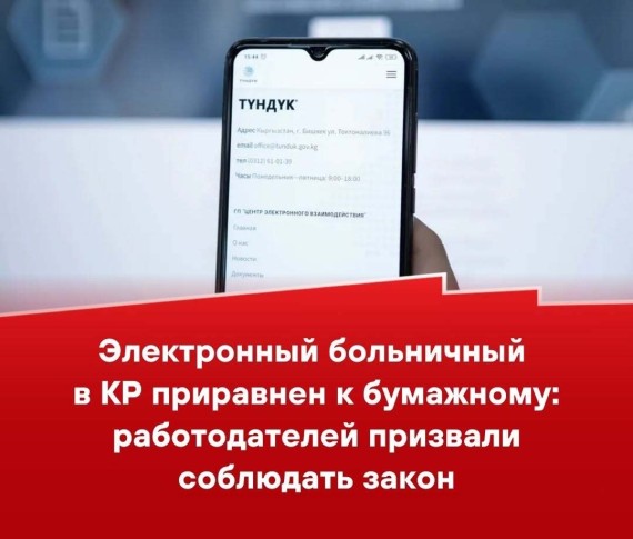 Электронный больничный в КР приравнен к бумажному: работодателей призвали соблюдать закон