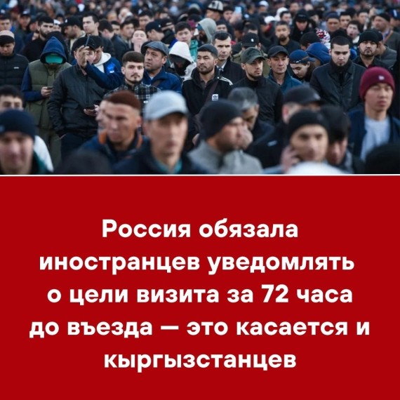 Россия обязала иностранцев уведомлять о цели визита за 72 часа до въезда — это касается и кыргызстанцев