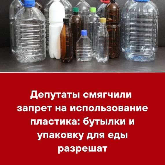 Депутаты смягчили запрет на использование пластика: бутылки и упаковку для еды разрешат
