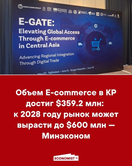 Объем E-commerce в КР достиг $359.2 млн: к 2028 рынок может вырасти до $600 млн ‒ Минэконом